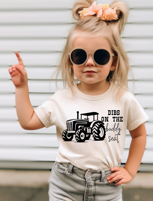 DIBS ON THE BUDDY SEAT TSHIRT- YOUTH AND TODDLER SIZES