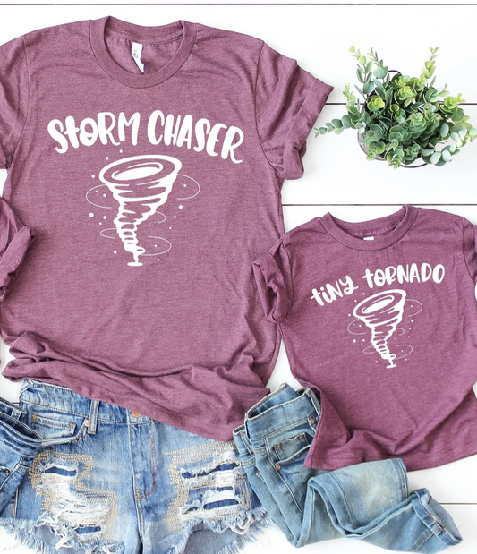 STORM CHASER/TINY TORNADO MATCHING SHIRTS-YOUTH AND TODDLER